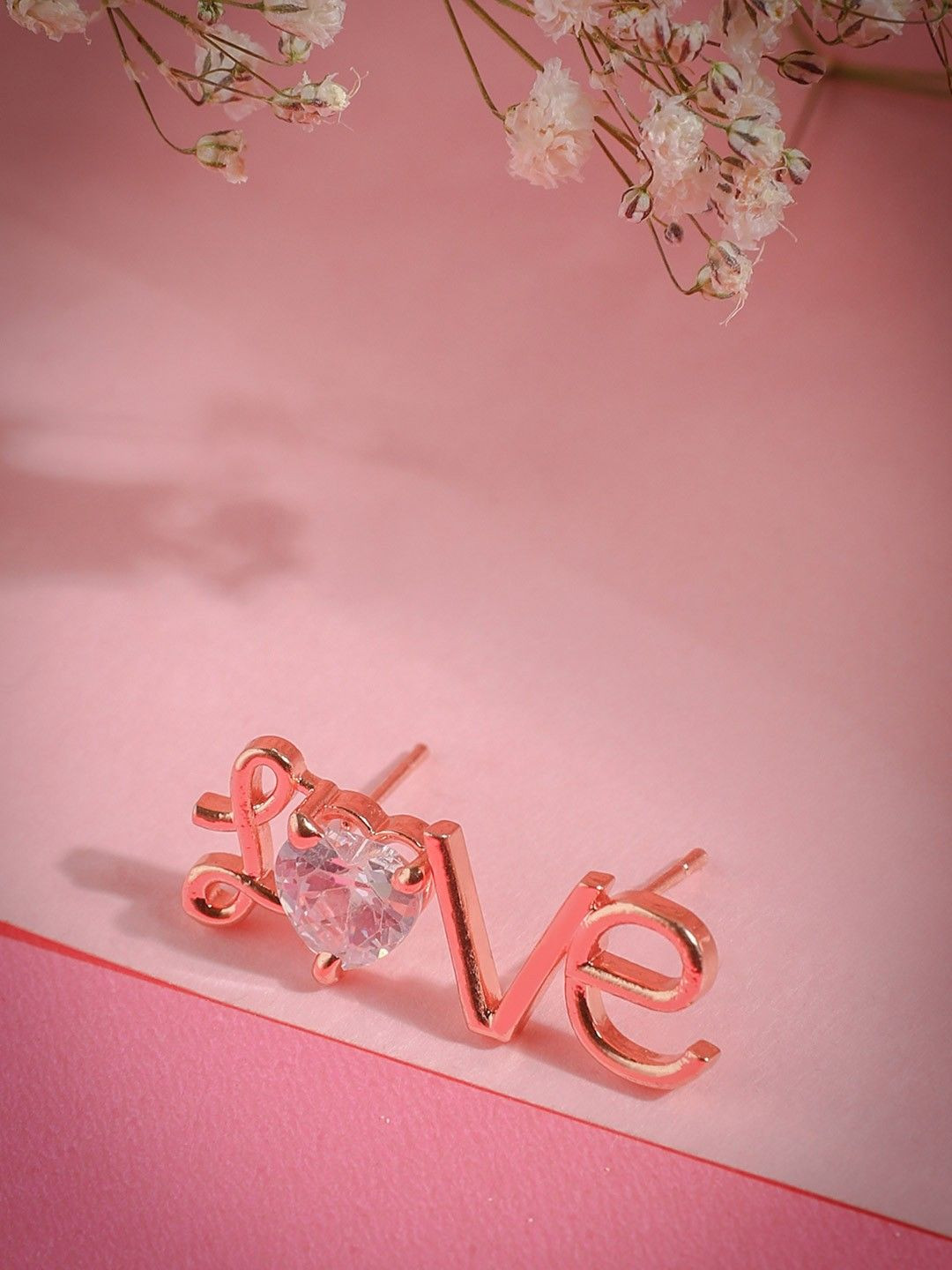 

DressBerry Contemporary Studs Earrings, Rose gold