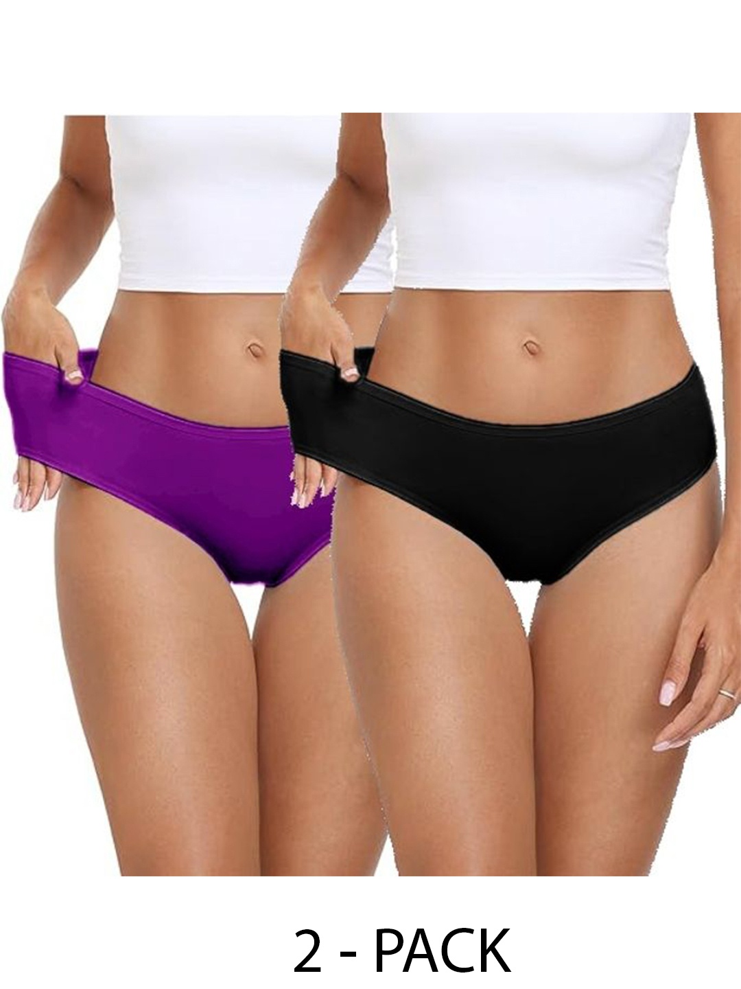 

Diving Deep Pack of 2 Cotton Hipster Briefs, Black