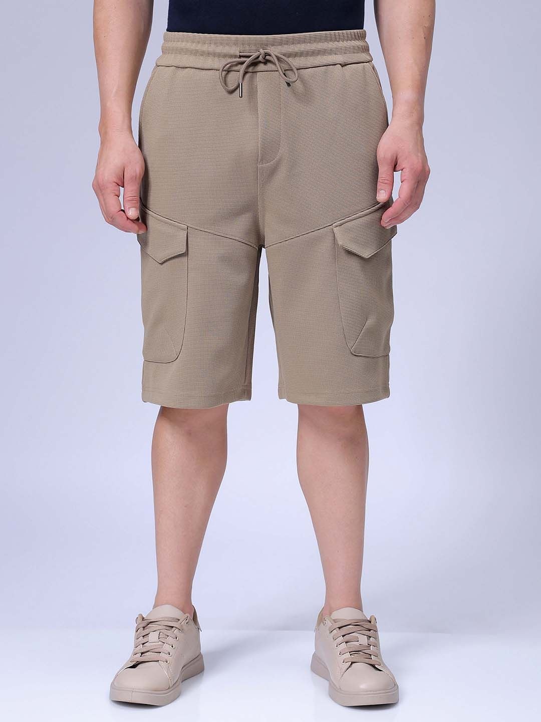 

The Indian Garage Co Men Relaxed Fit Mid-Rise Shorts, Khaki