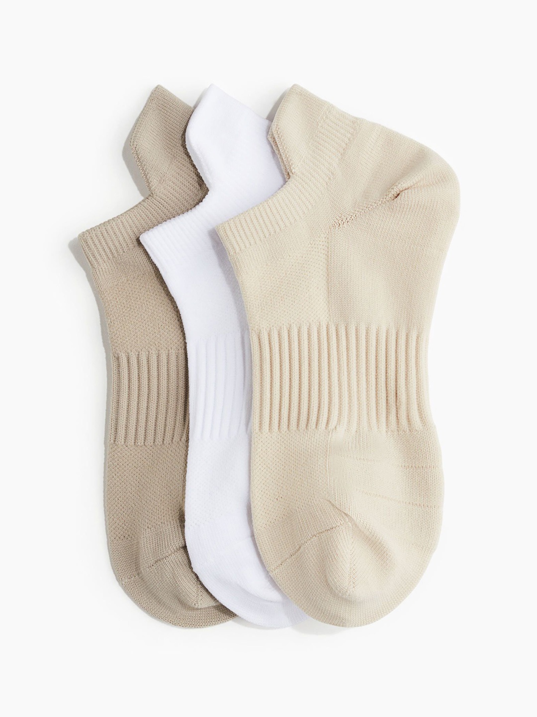 

H&M 3-Pack Sports Socks In DryMove, Beige