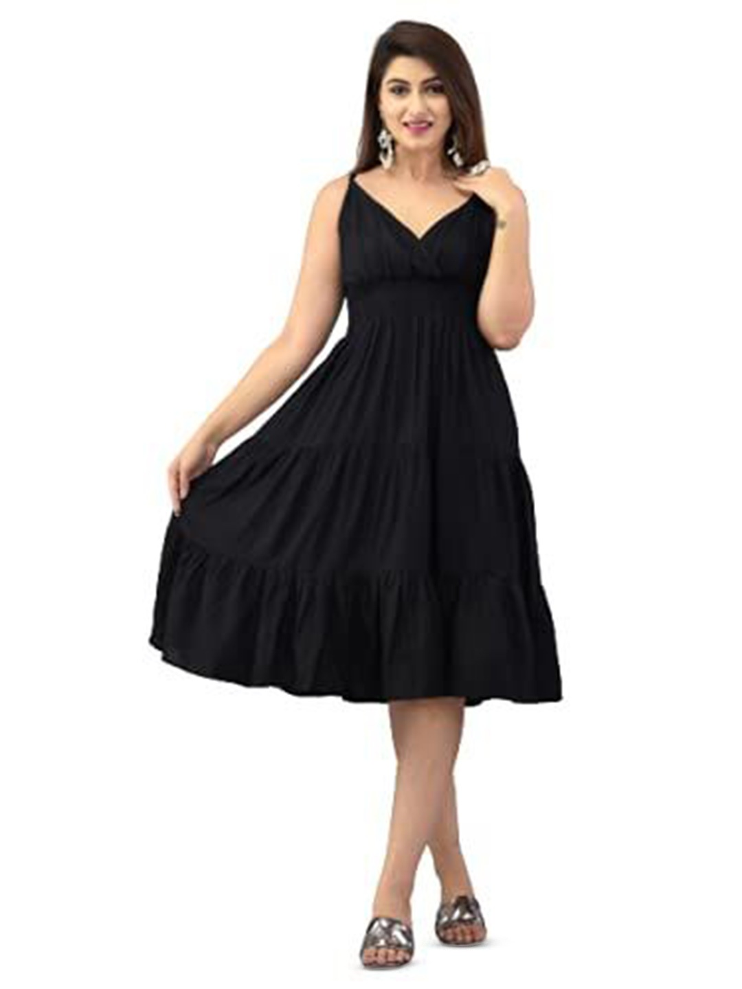 

VYMO Fit & Flare Dress, Black