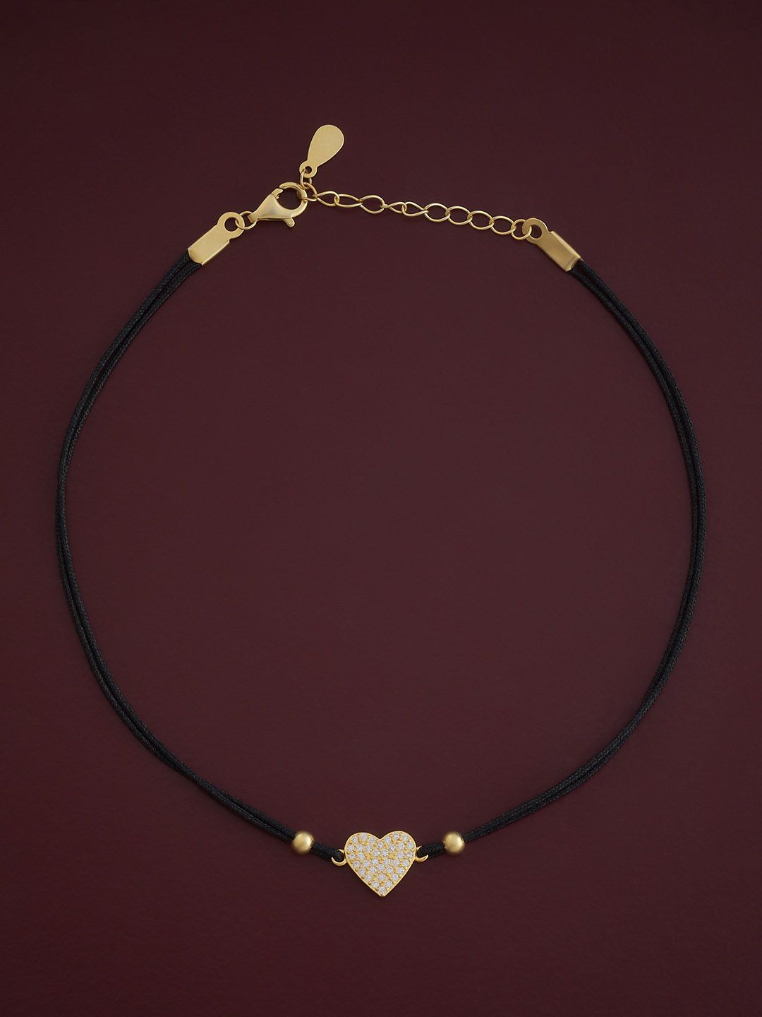 

Kushal's Fashion Jewellery Sterling Silver Gold-Plated Stone Studded Anklet