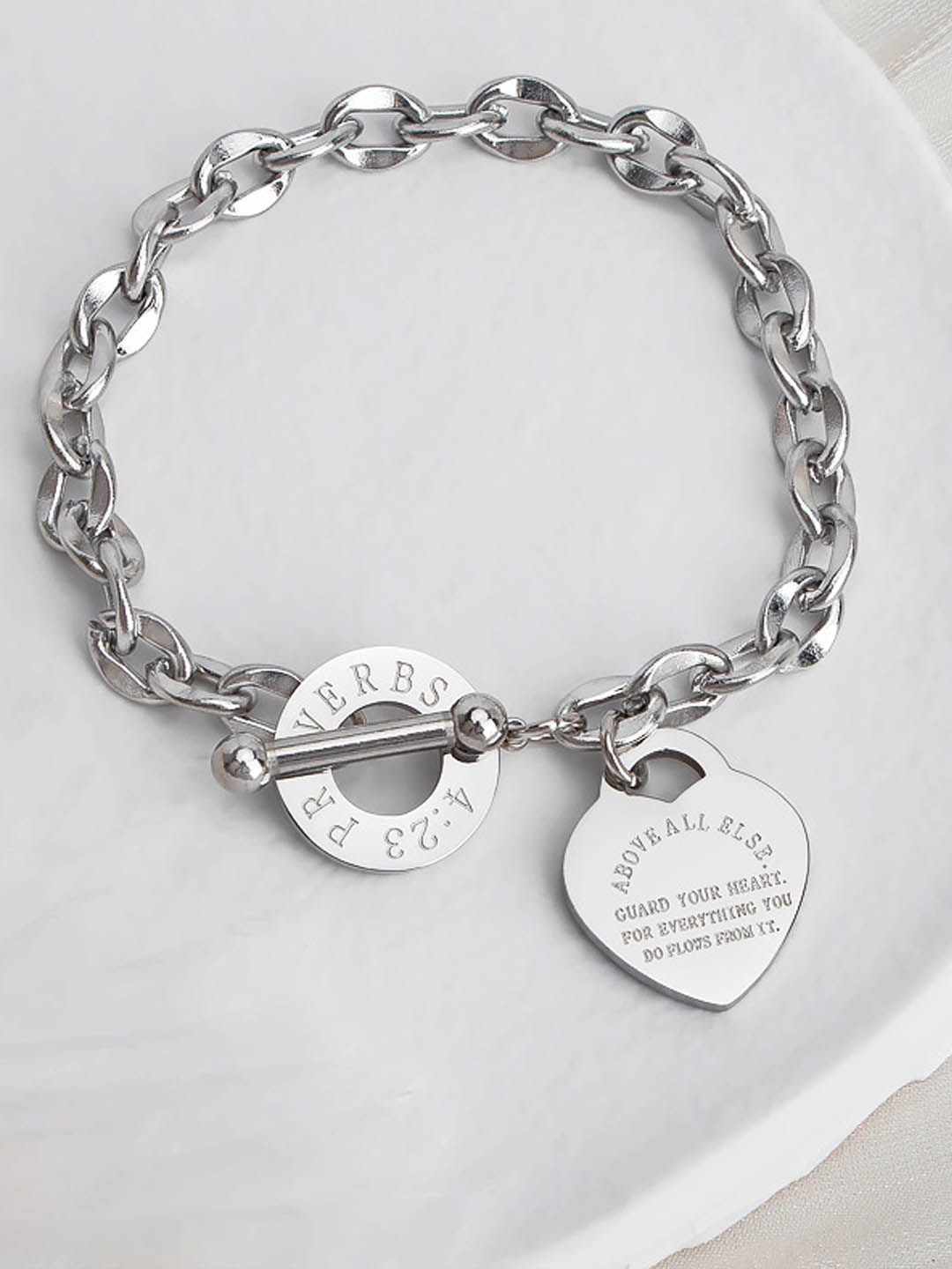 

StyleCast Elegant Brass Link Bracelet, Silver