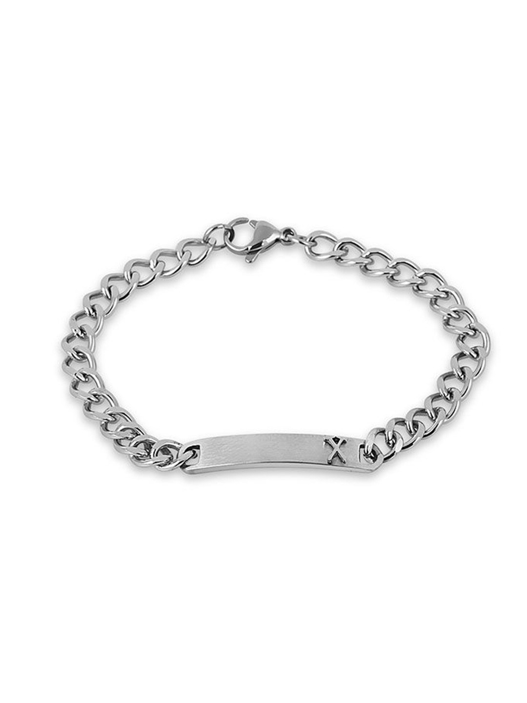 

SANTA BARBARA POLO & RACQUET CLUB Men Silver-Plated Stainless Steel Link Bracelet