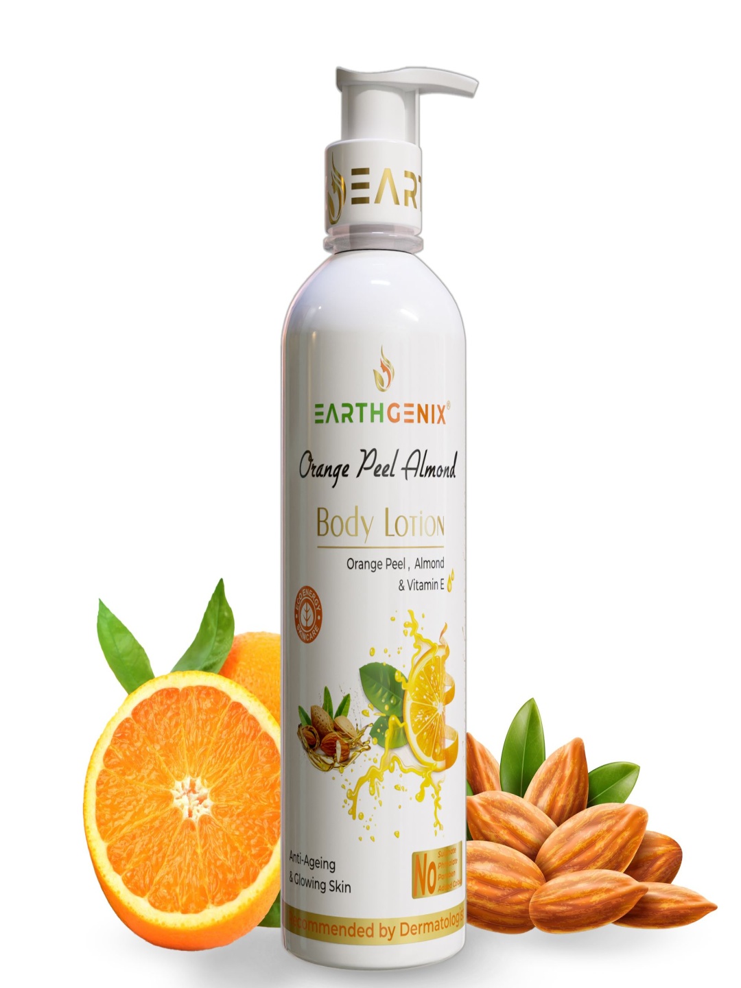 

Earthgenix Orange Peel Almond Body Lotion With Vitamin E- 300 ml, White