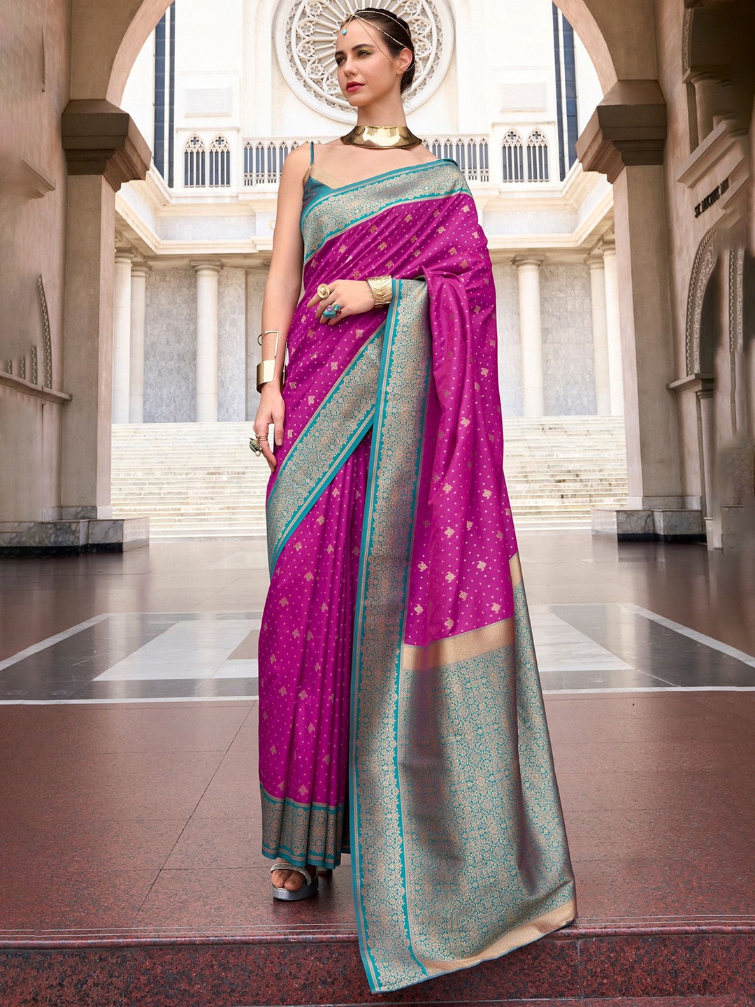 

MySilkLove Woven Design Zari Banarasi Saree, Purple