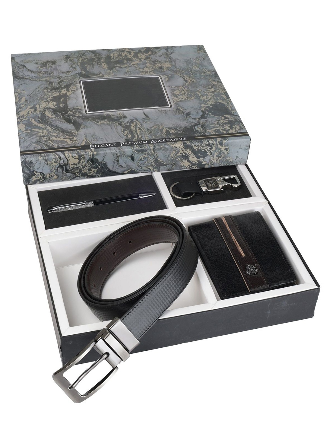 

SAZARA Men Accessory Gift Set of Wallet and Belt, Black