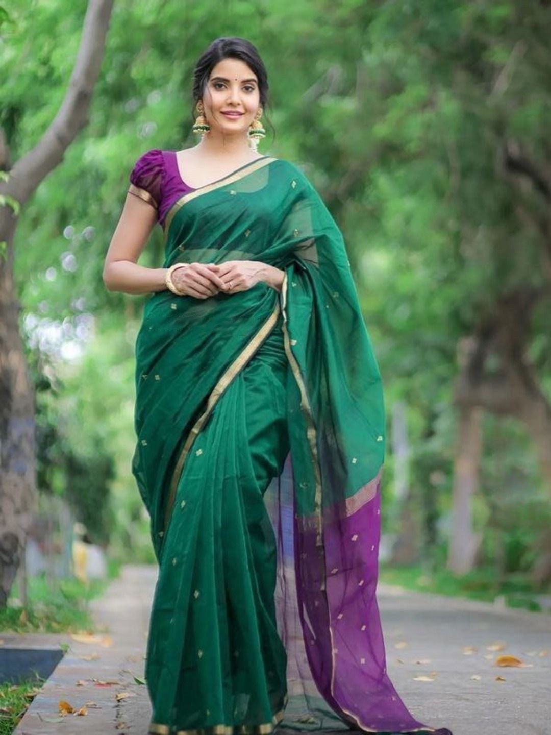 

Anouk Woven Design Zari Saree, Green