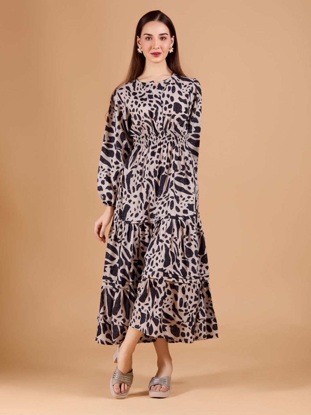 

DressBerry Women Animal Print Calf-Length Dress, Multi