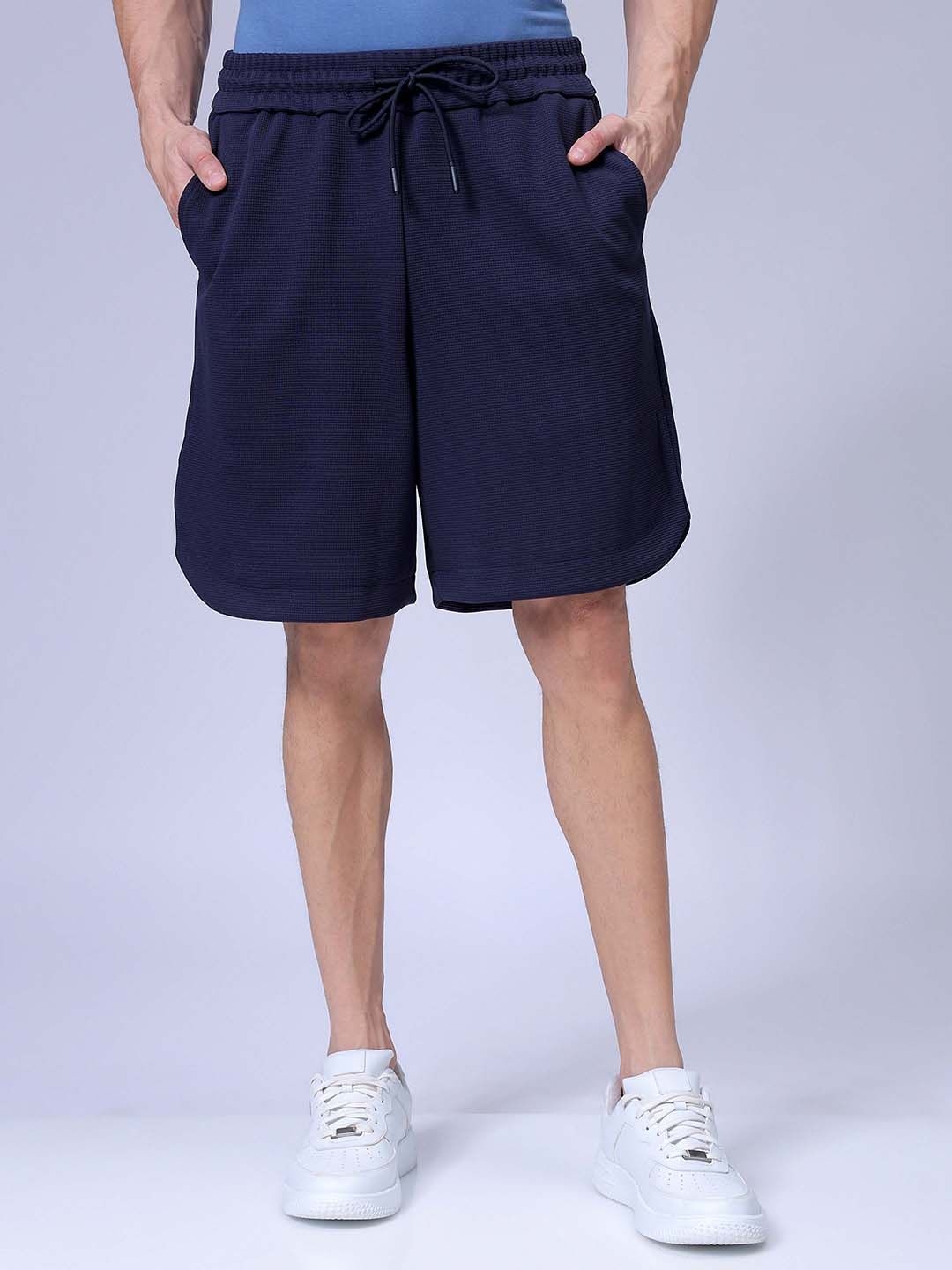 

The Indian Garage Co Men Relaxed Fit Mid-Rise Regular Shorts, Navy blue