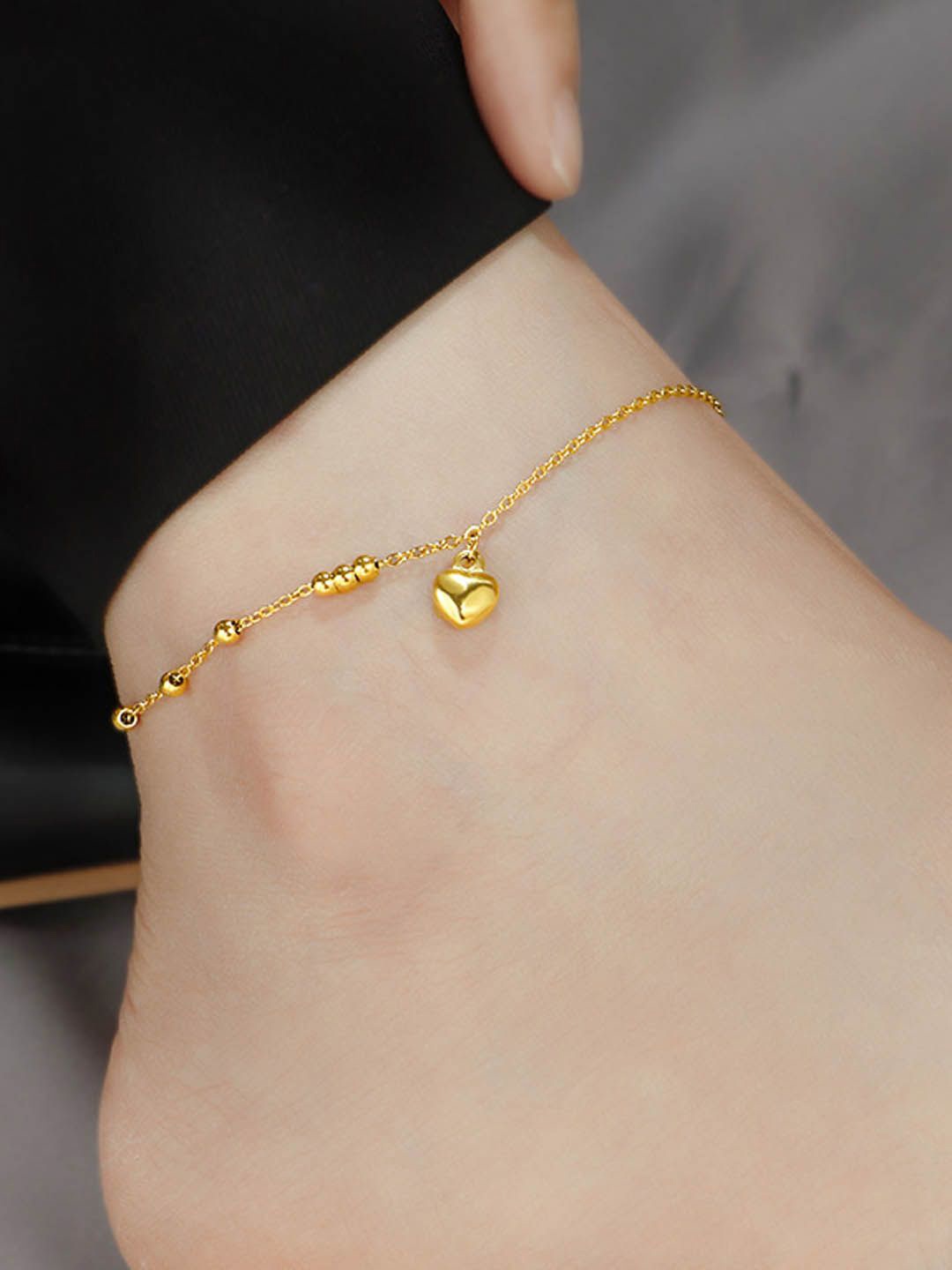 

StyleCast Gold-Toned Elegant Heart Shaped Anklet