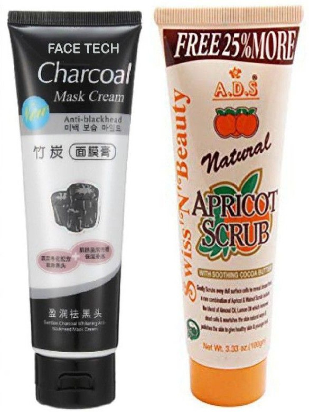 

Lenon Set Of 2 Charcoal Face Mask & Face Scrub, Multi