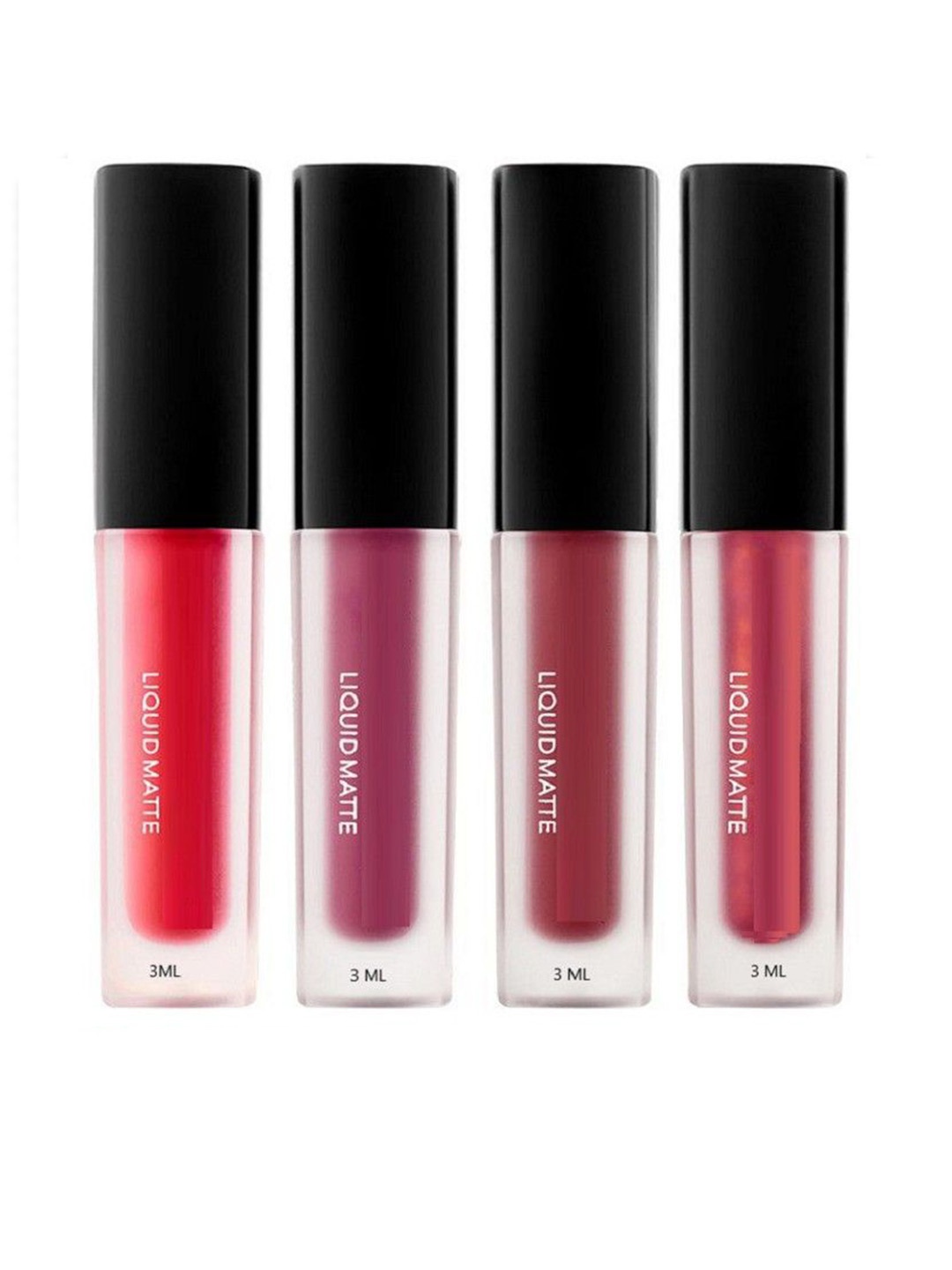 

CIVAKI Set of 4 Long Lasting Liquid Matte Mini Lipstick- 3 ml- Red Edition