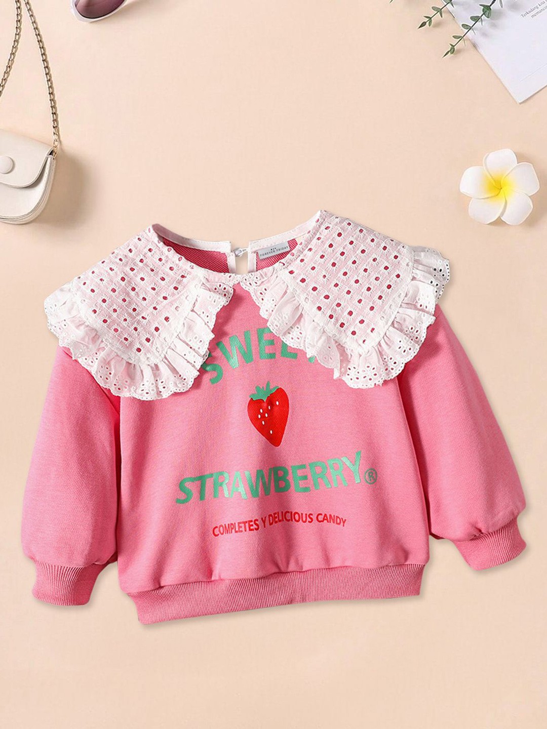 

FOREVER FRIDAY Girls Printed Cotton Top, Pink