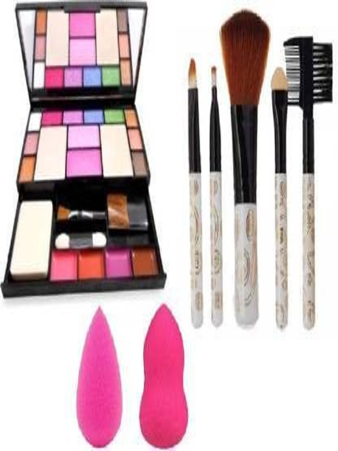 

Lenon Set Of 8 Makeup Kit With Brushes & Beauty Blender, White