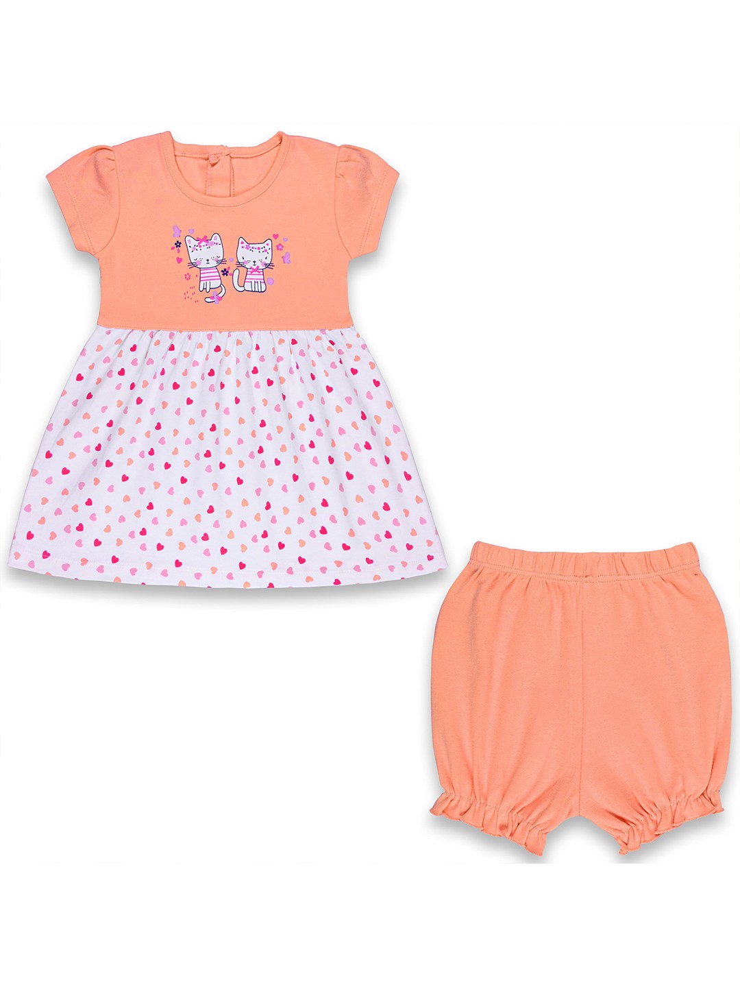 

Wish Karo Girls Printed Fit and Flare Cotton Dress, Orange