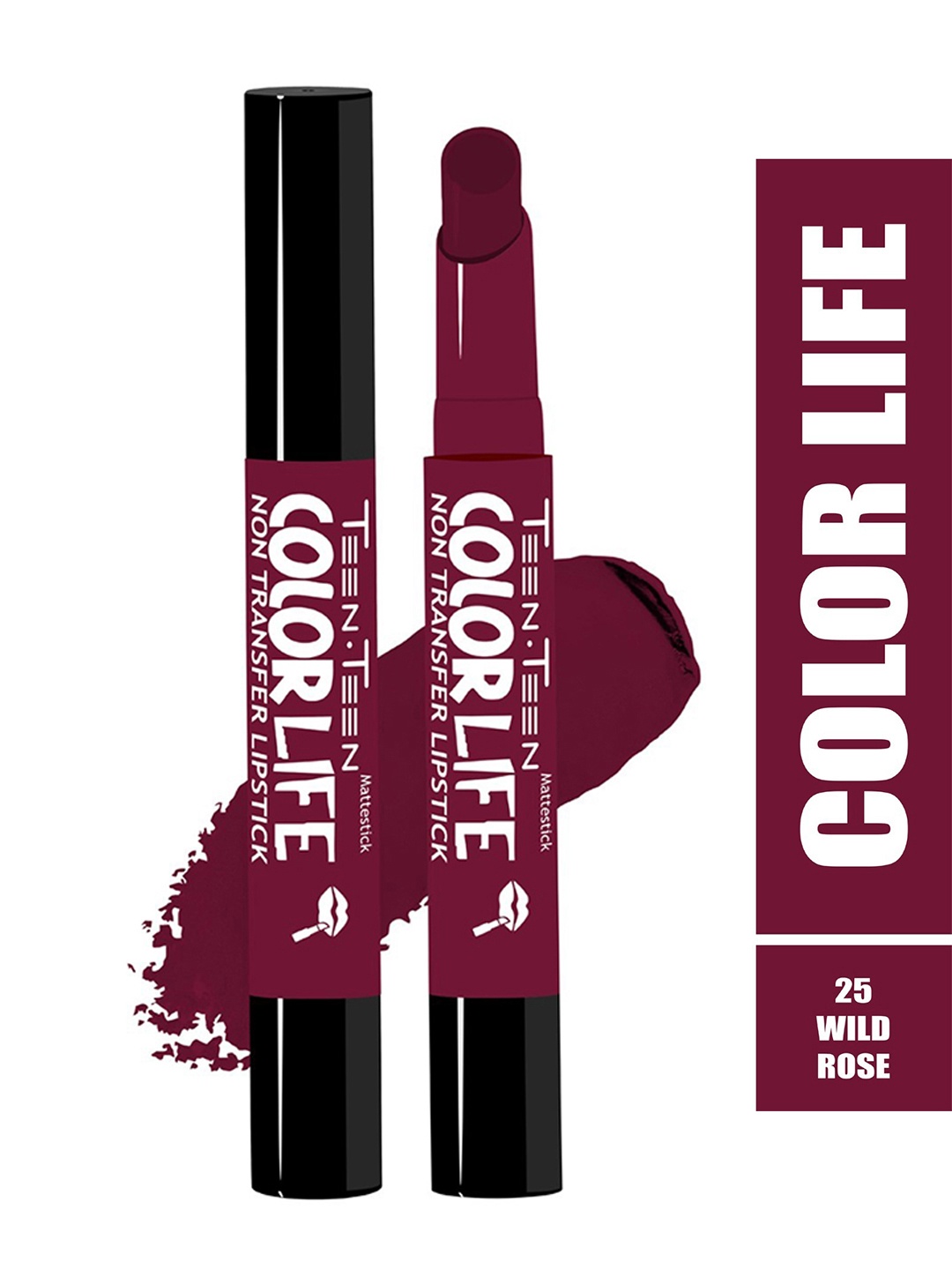 

TEEN TEEN COSMETICS Color Life Non Transfer Long lasting Lipstick- 2 g- Wild Rose 25, Maroon