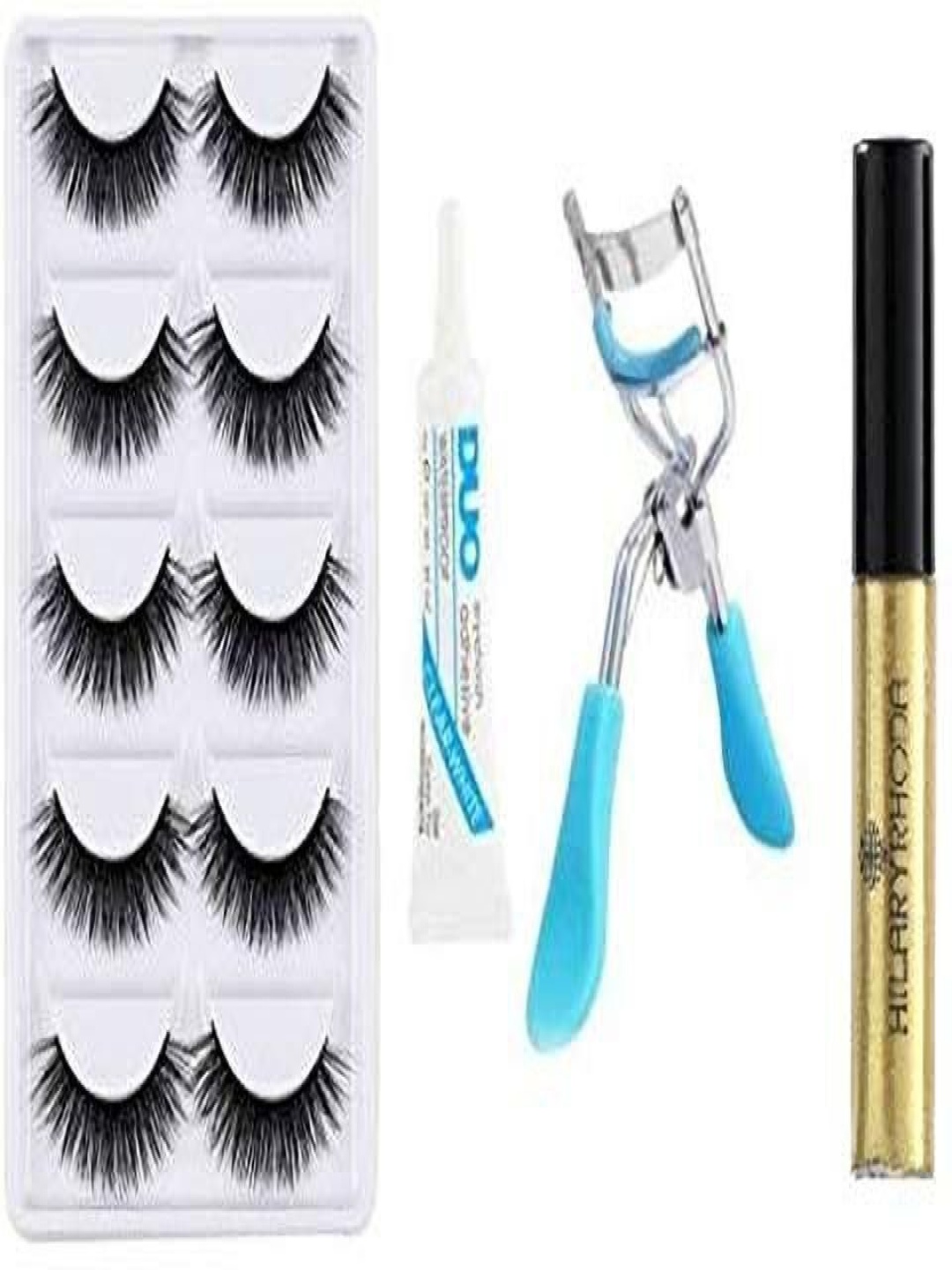 

Lenon 5 Pairs Eyelashes, Glue With Eye Liner, Black