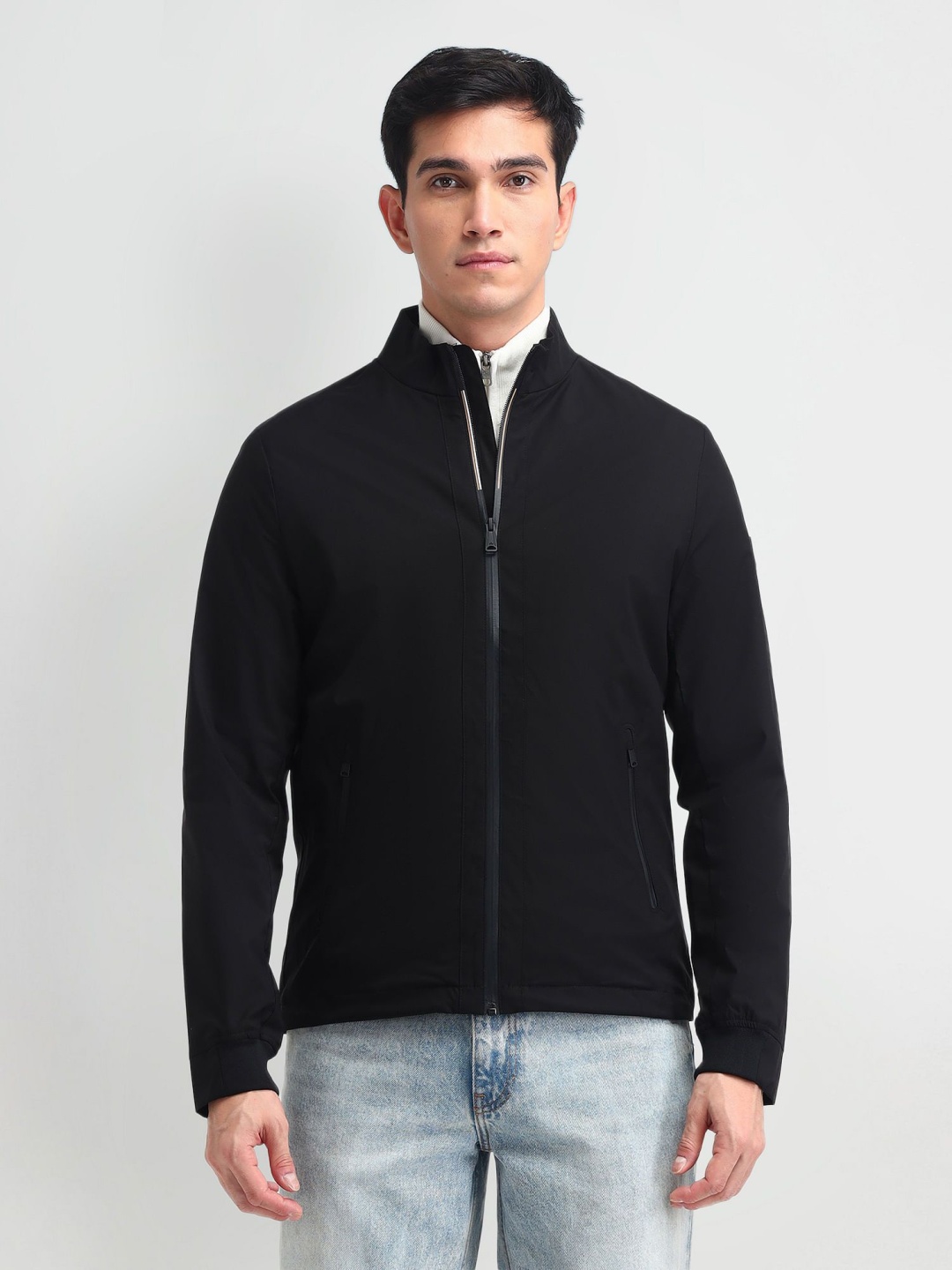 

Arrow Sport Men Solid Bomber Jacket, Black