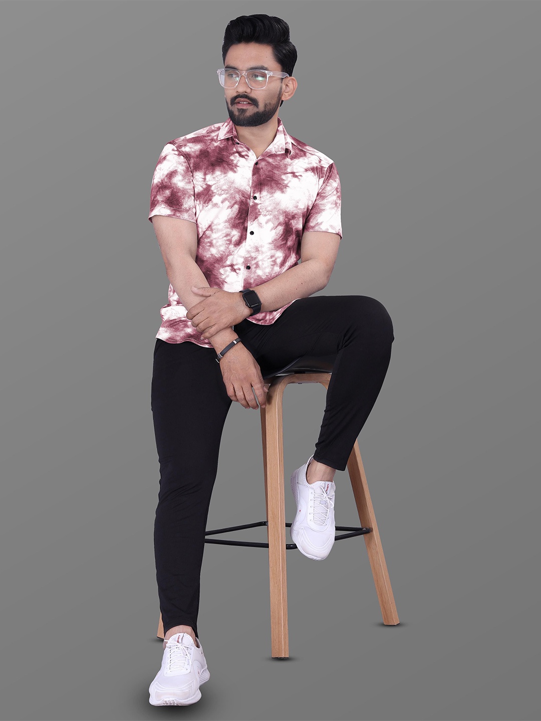 

WOXEN Men Original Fit Spread Collar Dyed Casual Shirt, Maroon