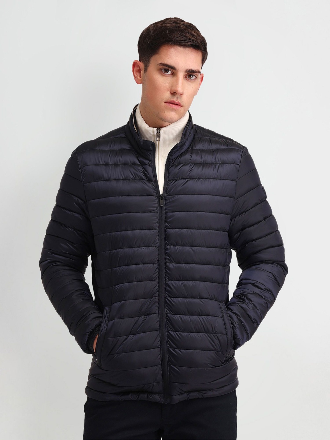 

Arrow Sport Men Solid Puffer Jacket, Navy blue