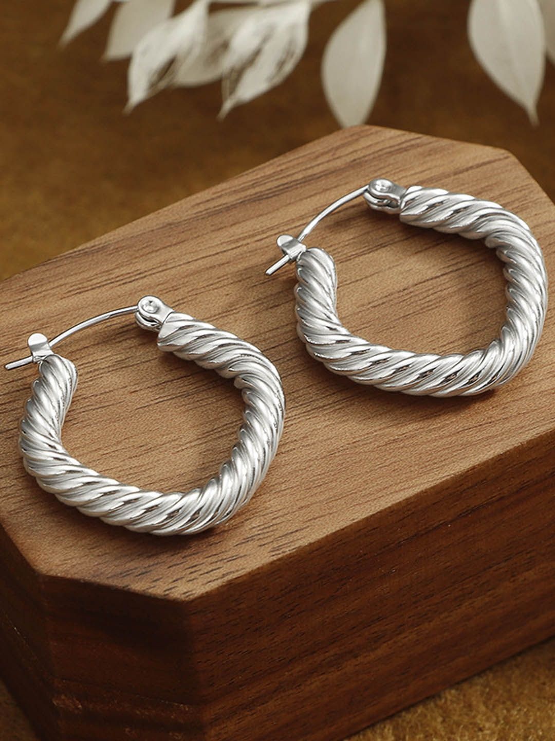 

StyleCast Contemporary shaped Hoop Earrings, Silver