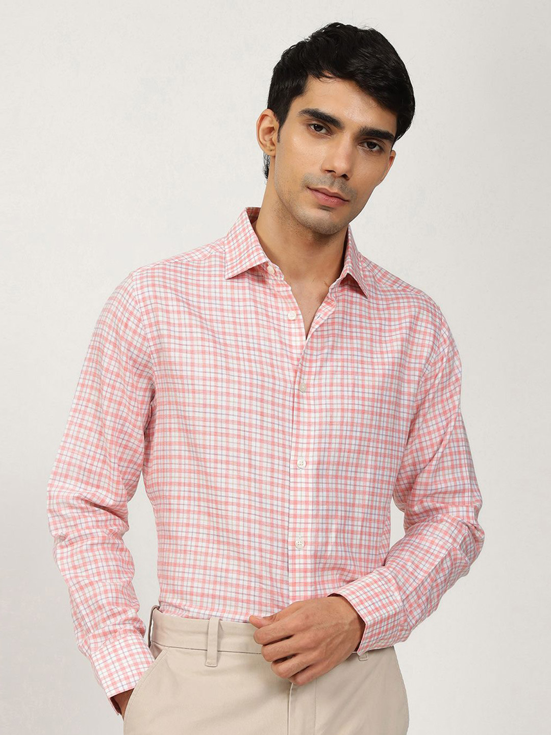 

Andamen Semi Casual Men Cotton Linen Slim Fit Shirt, White