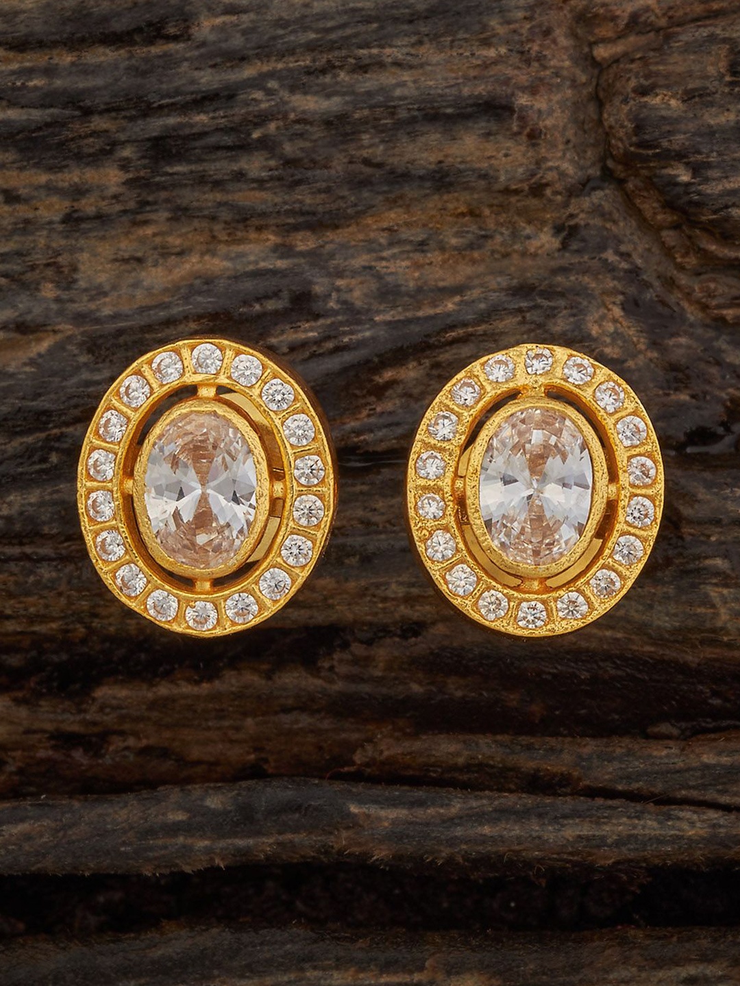 

Kushal's Fashion Jewellery 92.5 Sterling Silver Gold-Plated Classic Temple Studs Earrings