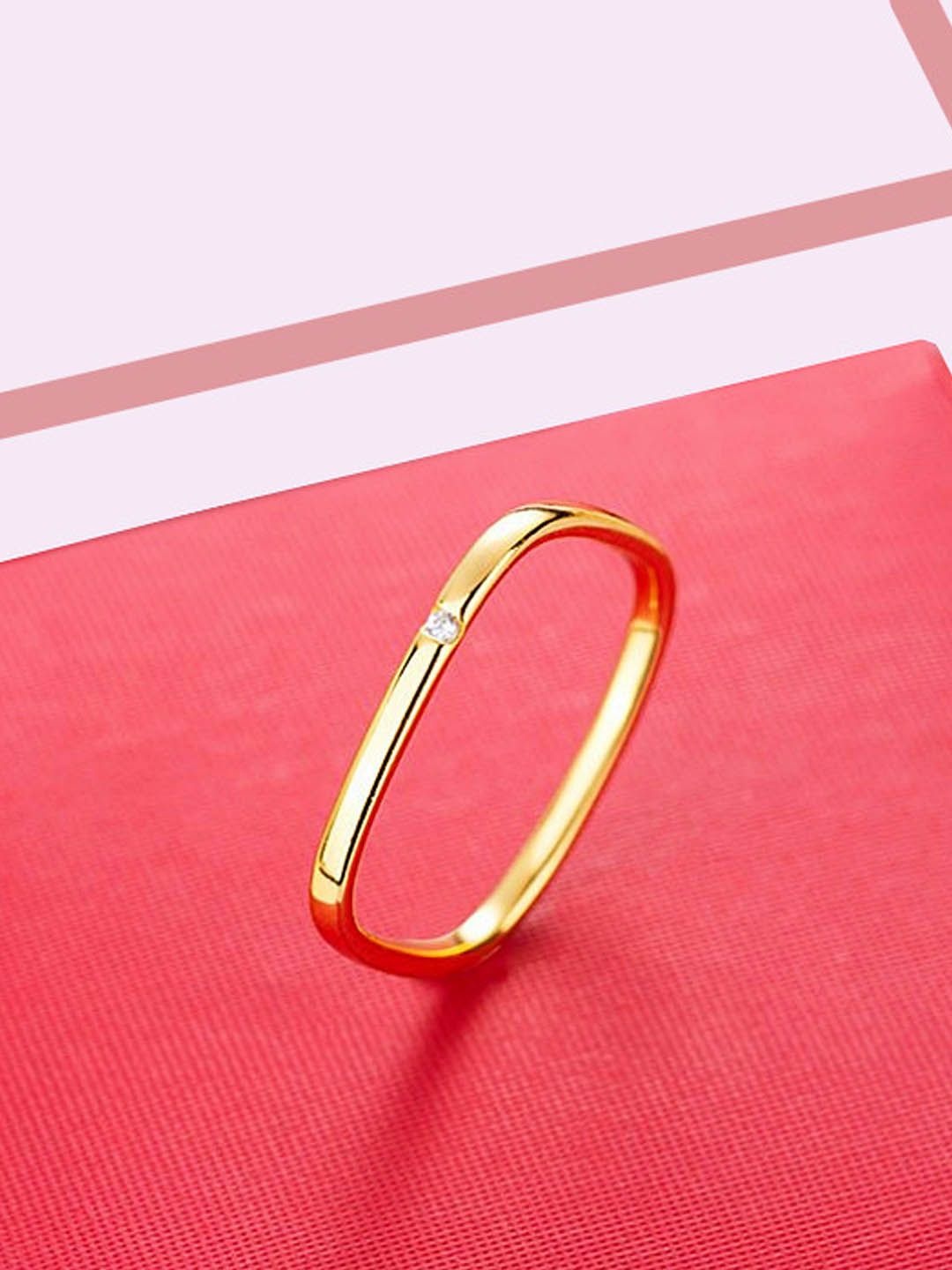 

StyleCast Elegant Gold-Toned Stone Studded Adjustable Finger Ring