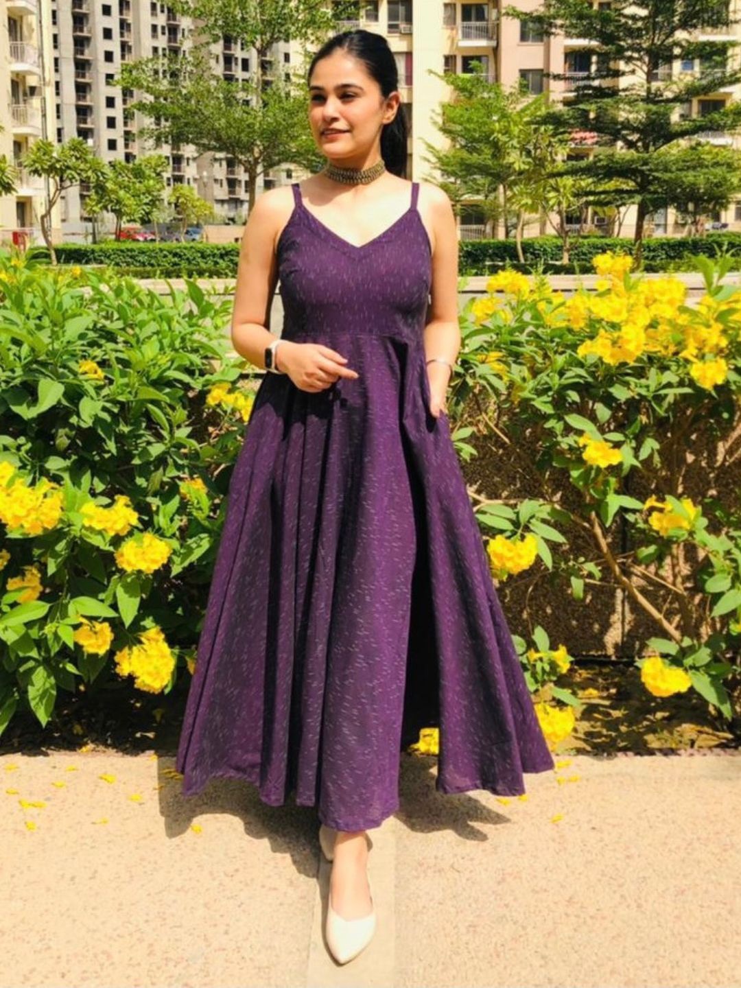 

Bohemian Dream Ikat Twirl Maxi Dress, Purple