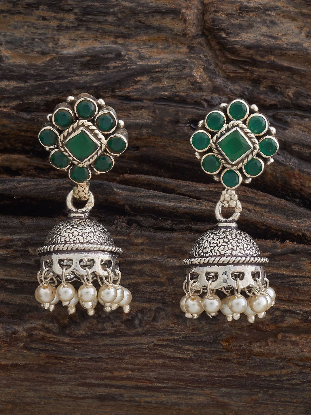 

Kushal's Fashion Jewellery 92.5 Silver-Plated Dome Shaped Jhumkas