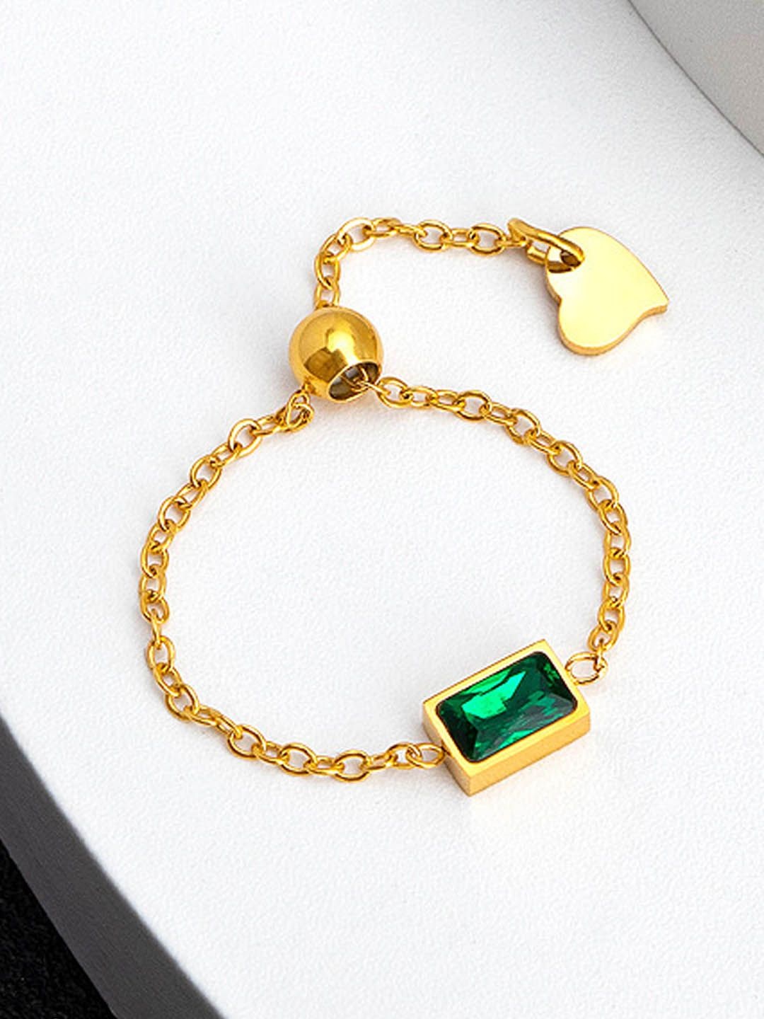 

StyleCast Elegant Gold-Toned Stone-Studded Link Bracelet