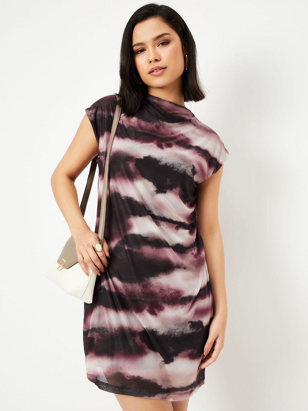 

max Print A-Line Dress, Purple