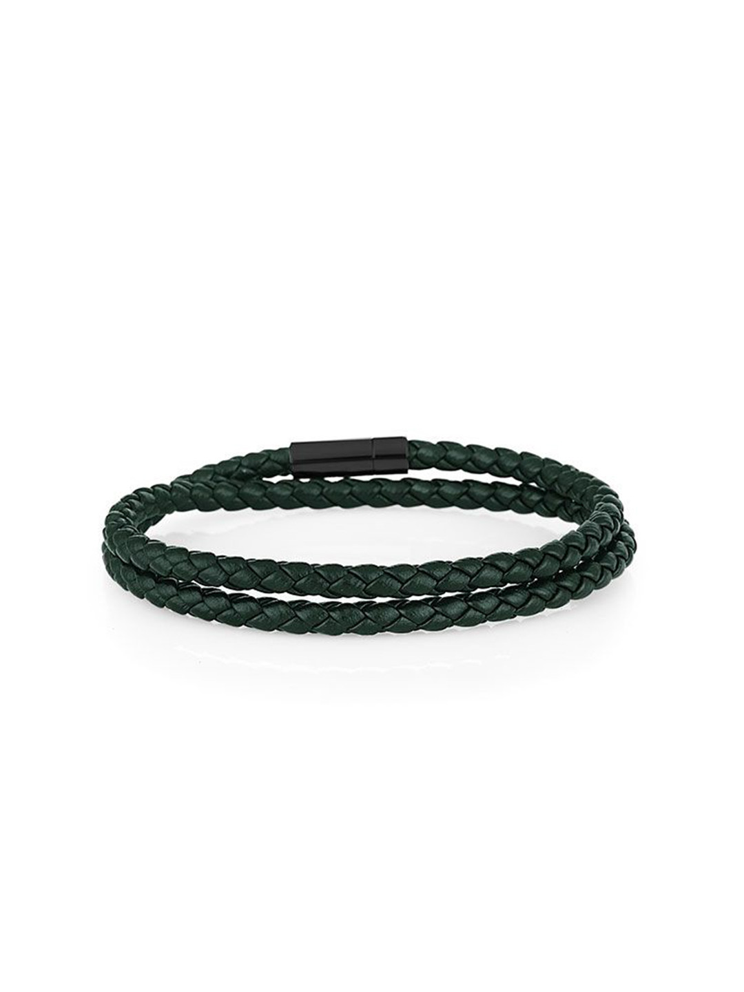 

SANTA BARBARA POLO & RACQUET CLUB Men Leather Wraparound Bracelet, Black