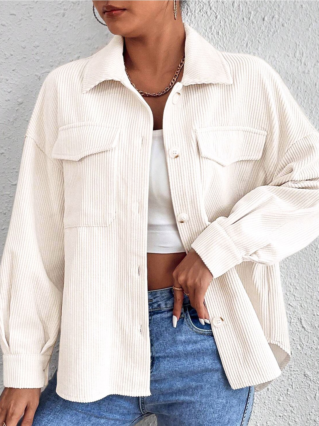 

Mast & Harbour Women Self Design Casual Shirt, White