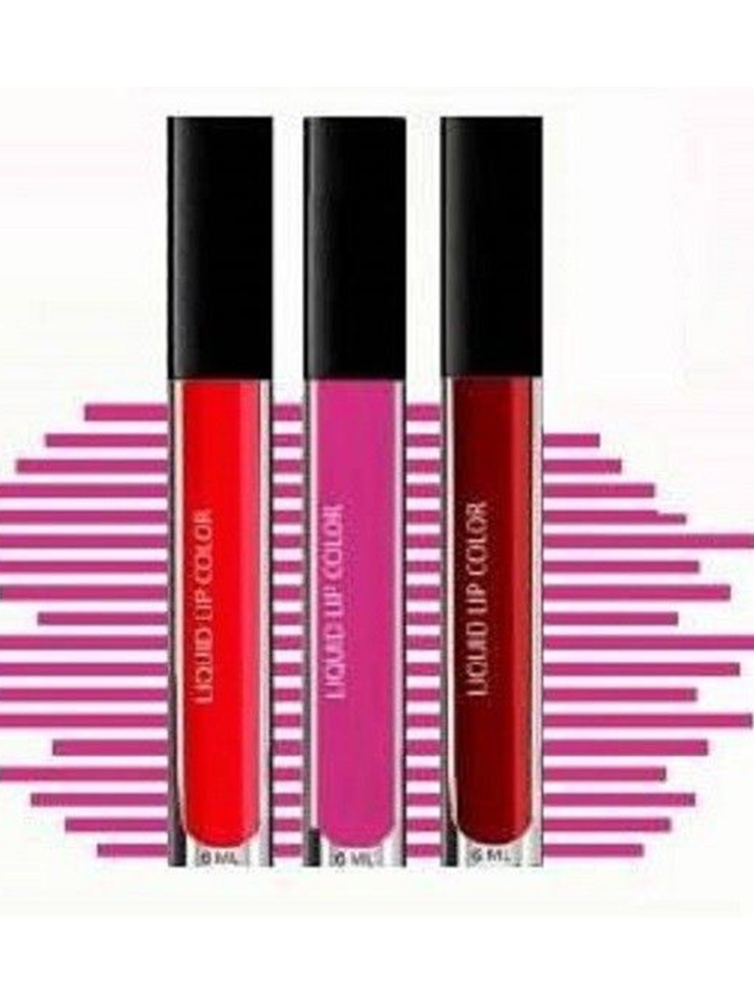 

CIVAKI Set Of 3 Long Lasting Liquid Lip Color- 6 ml Each- Pink- Maroon- Red, Multi