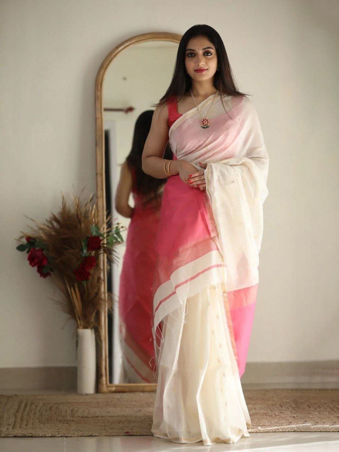 

Anouk Woven Design Zari Saree, White