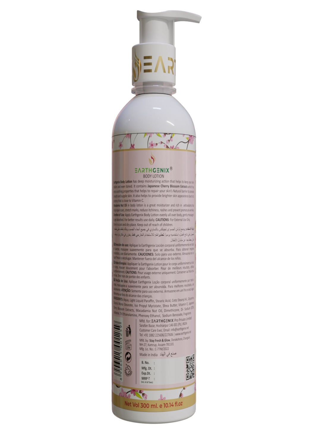 

Earthgenix Japanese Cherry Blossom + Macadamia Nut Oil Body Lotion - 300 ml, White