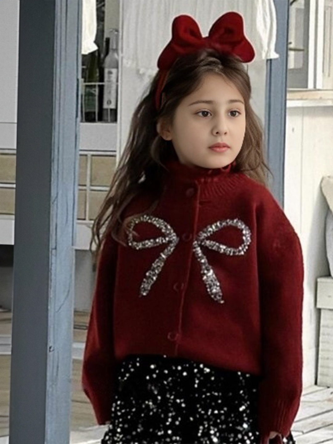 

FOREVER FRIDAY Girls Cotton Cardigan Sweater, Red