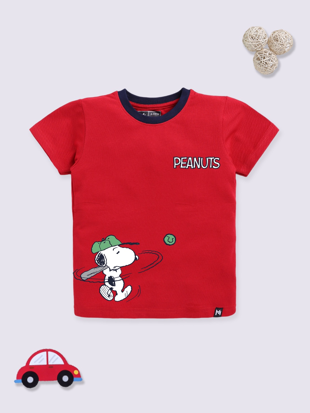 

YK X Minute Mirth Boys Snoopy Printed T-shirt, Red