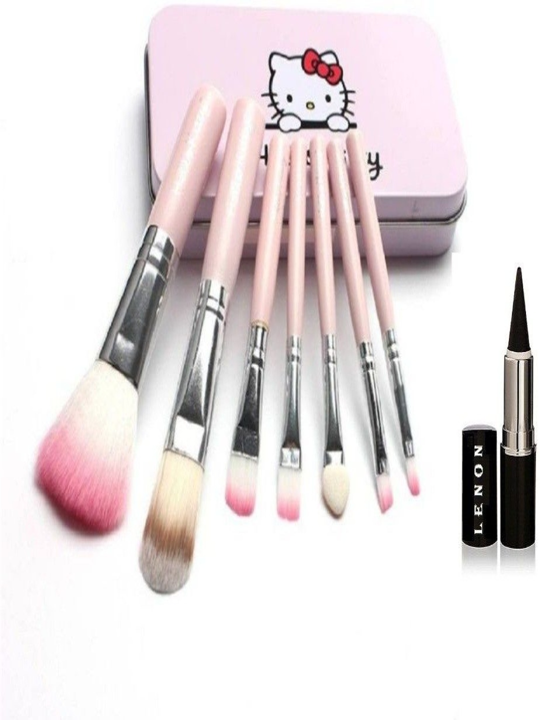 

Lenon Set Of 8 Brush Set & Kajal, Pink