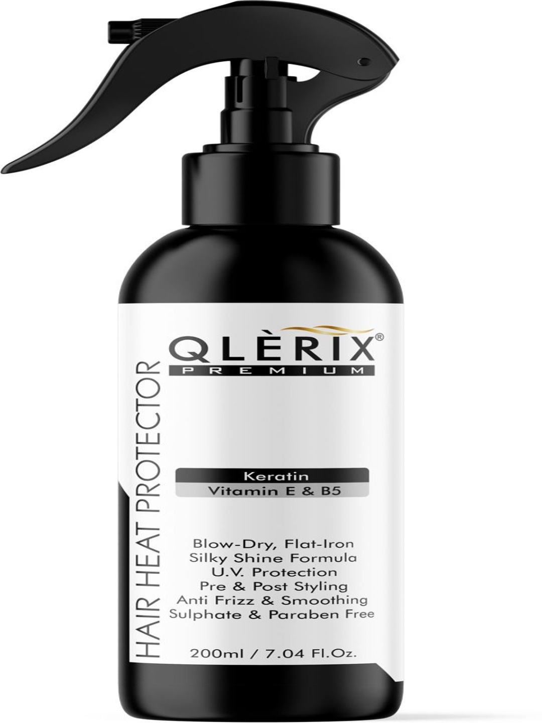 

QLERIX Hair Heat Protector With Keratin- Vitamin E & B5 - 200 ml, Transparent