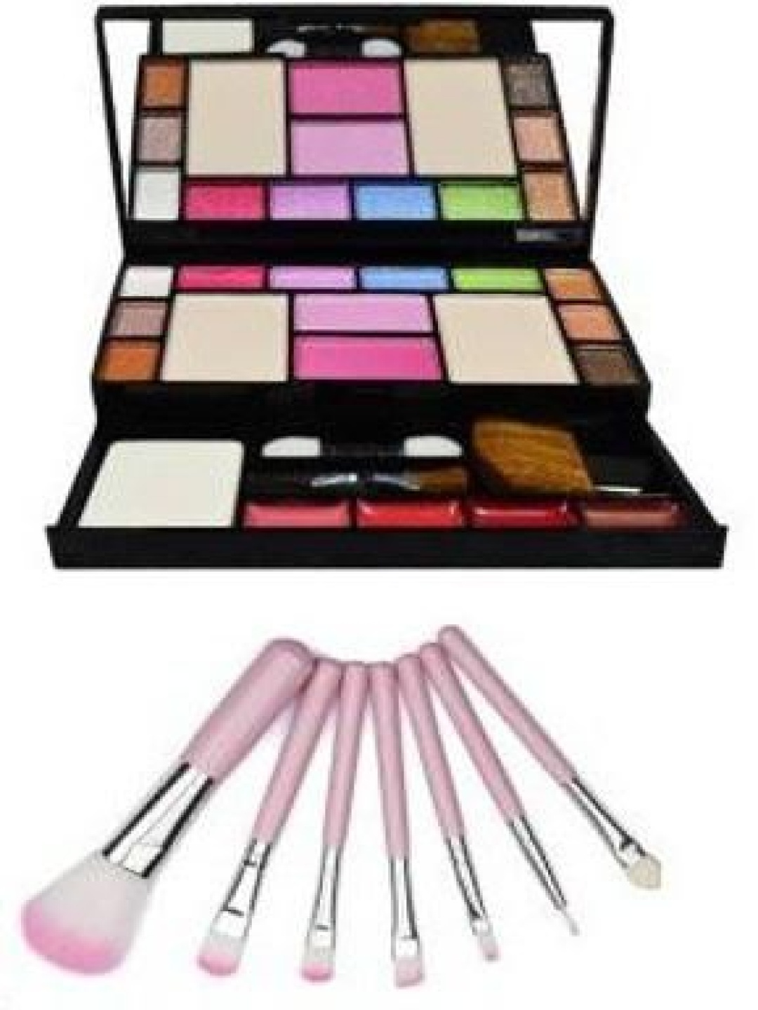 

Lenon Set Of 7 Makeup Kit With Brushes, Red