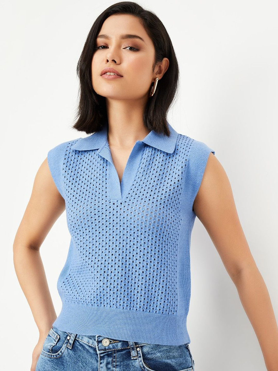 

max Print Shirt Style Top, Blue