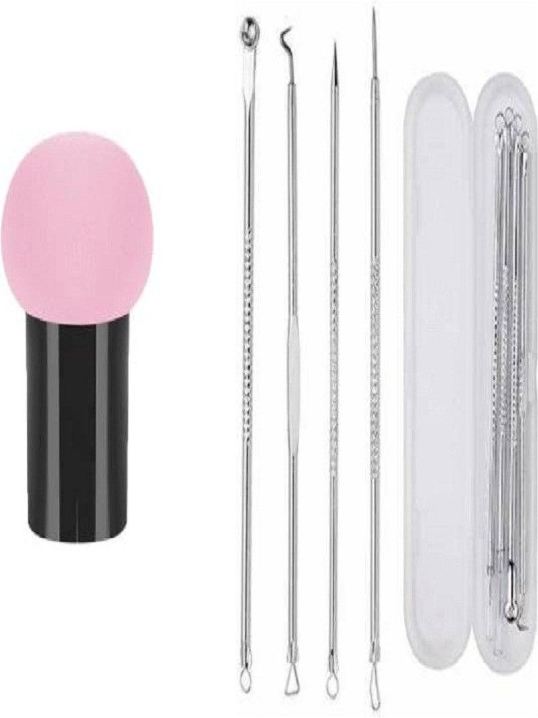 

Lenon Set Of 5 Blackhead Remover With Mushroom Puff, Silver