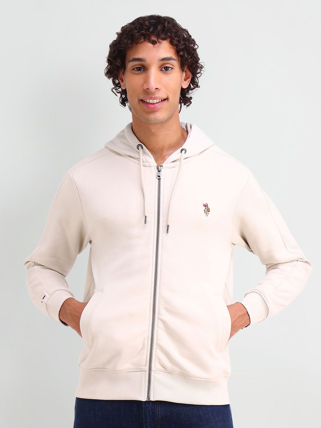 

U.S. Polo Assn. Denim Co. Men Hooded Sweatshirt, Beige
