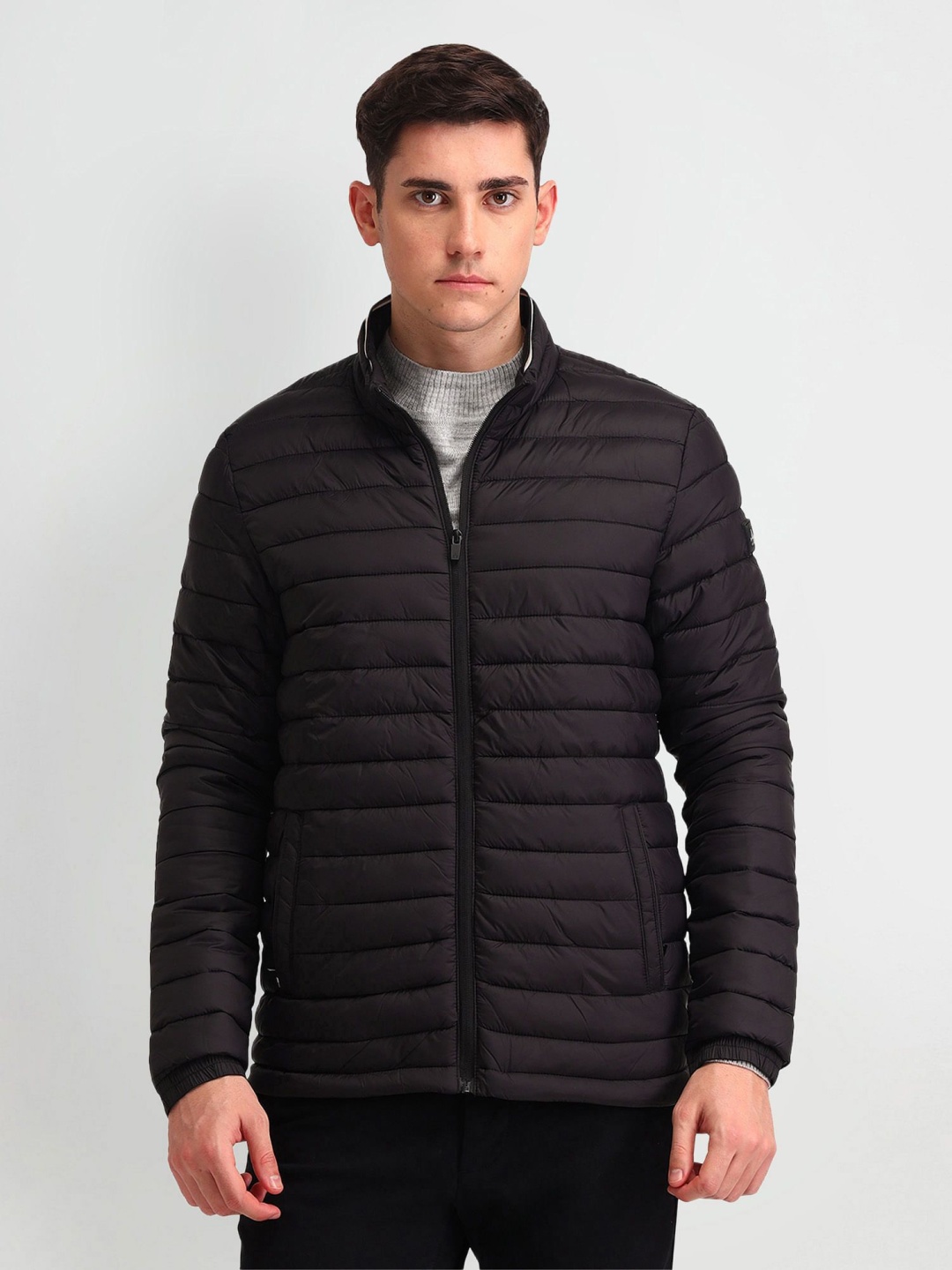 

Arrow Sport Men Solid Padded Jacket, Navy blue