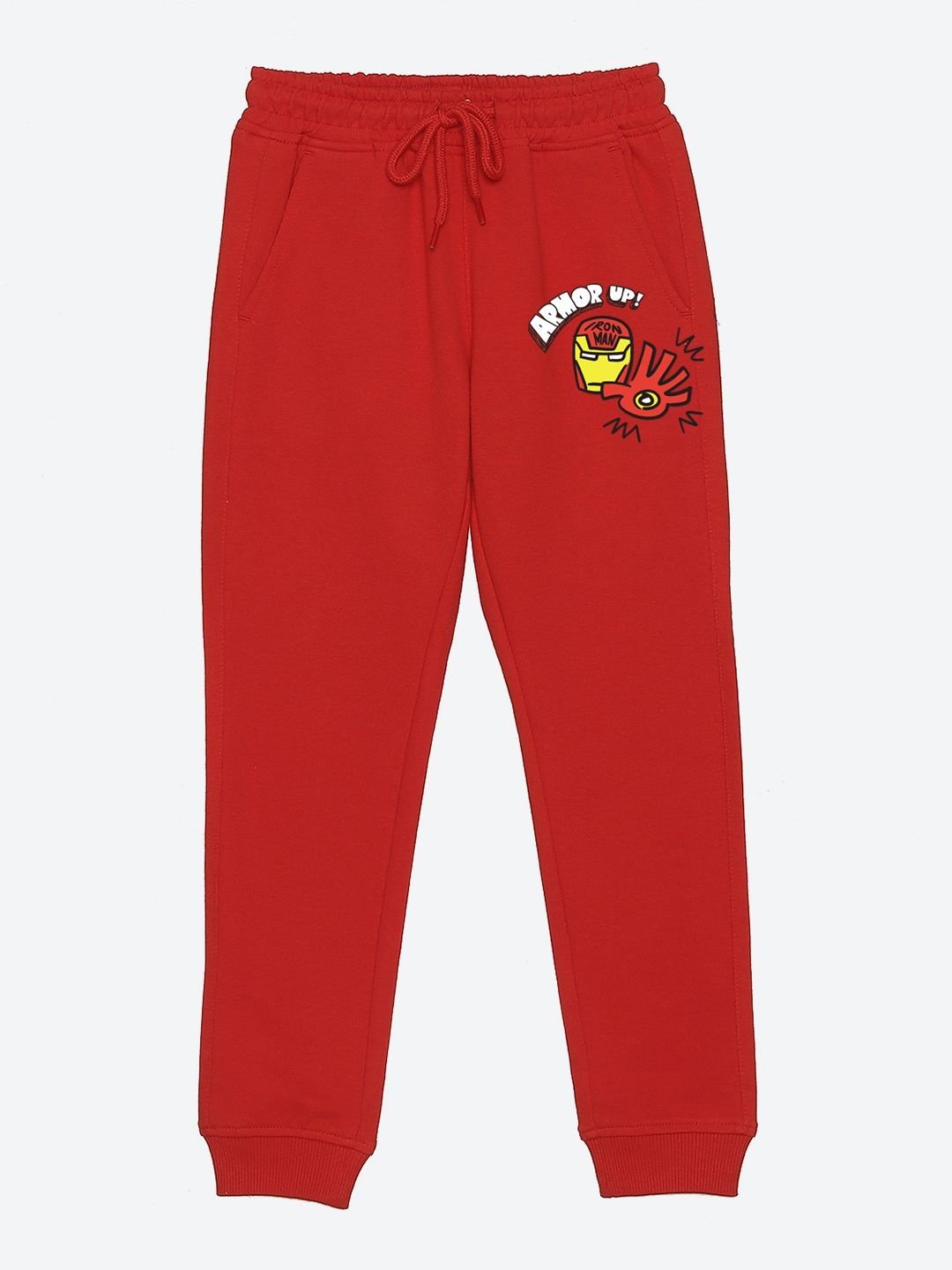 

YK Marvel Boys Graphic Printed Cotton Joggers, Red