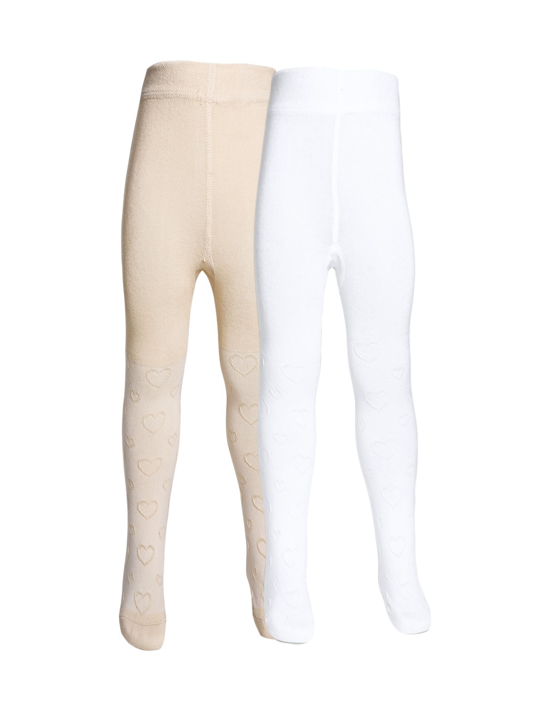 

THE LITTLE LOOKERS Girls Set of 2 Solid Cotton Stockings, White
