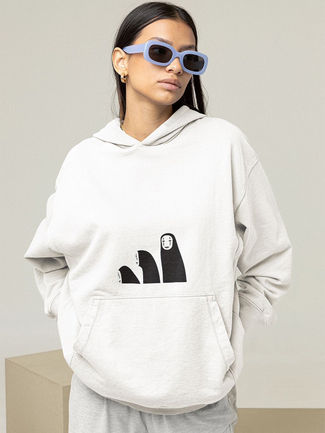 

TheBTclub Men Slow Process Hooded Pullover Sweatshirt XXS, White